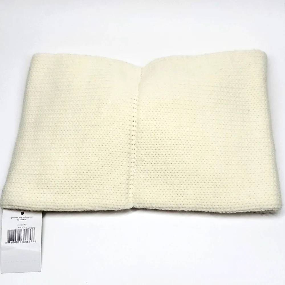 Kate Spade New York Off White Gathered Bow Neckwarmer NWT - Picture 2 of 10
